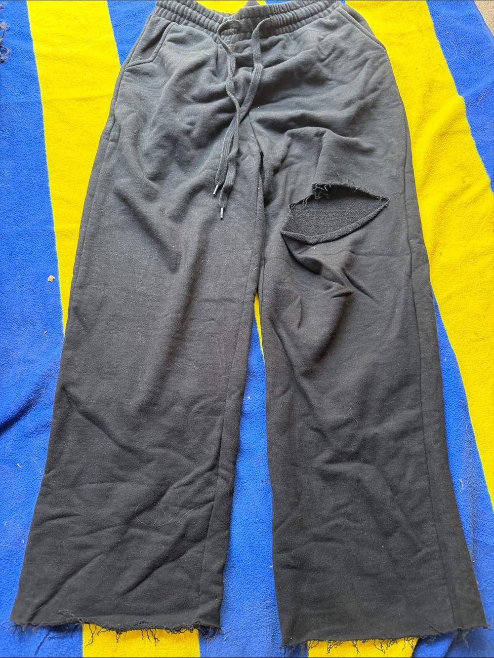 Forever 21 Black Wide-Leg Drawstring Track Pants